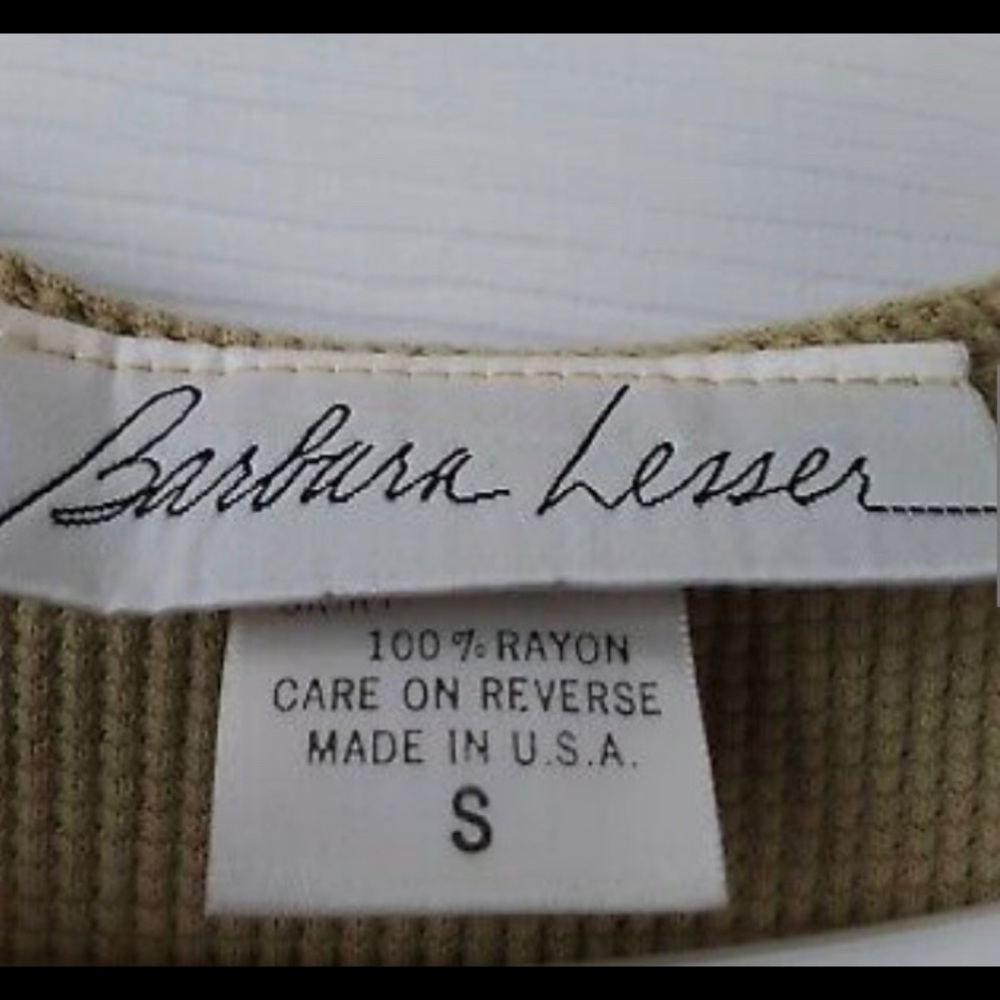 Barbara Lesser Vintage Rayon Waffle Gauze Dress S